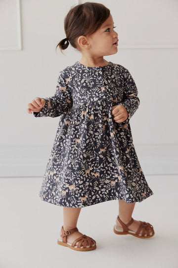 Organic Cotton Modal Poppy Dress - Deer Berries Ink Childrens Dress from Jamie Kay USA