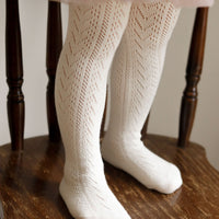 Cable Weave Tight - Vanilla Bean Childrens Tights from Jamie Kay USA
