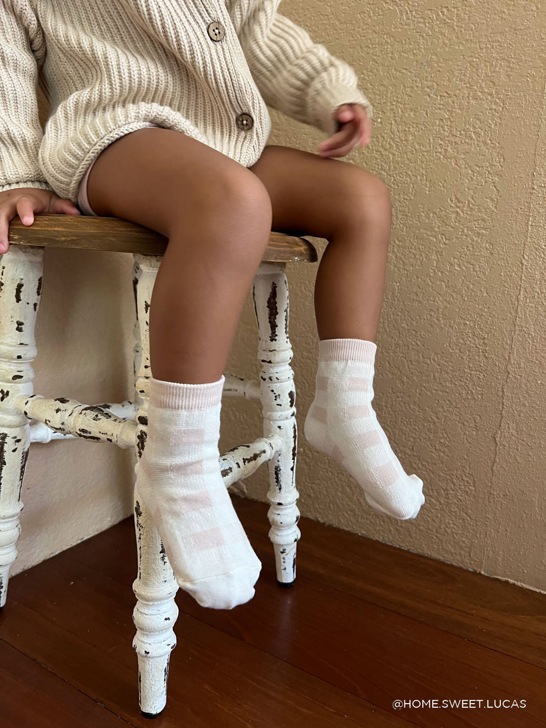 Jeanie Sock - Gingham Shell Childrens Socks from Jamie Kay USA