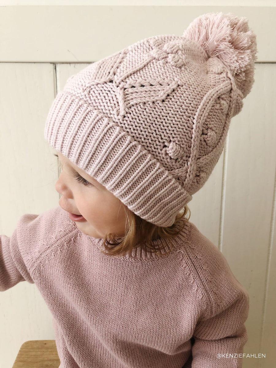Vivienne Knitted Hat - Violet Tint Fleck Childrens Hat from Jamie Kay USA
