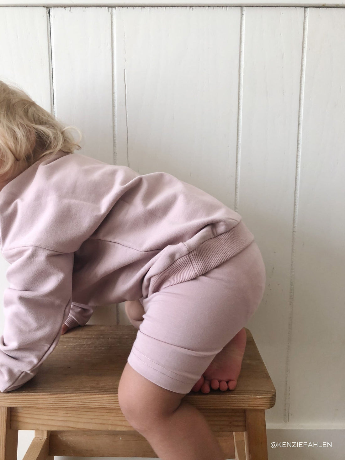 Organic Cotton Bike Short - Powder Pink Childrens Short from Jamie Kay USA