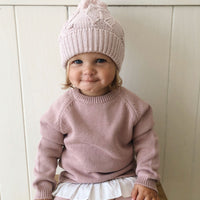 Vivienne Knitted Hat - Violet Tint Fleck Childrens Hat from Jamie Kay USA