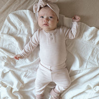 Organic Cotton Modal Long Sleeve Bodysuit - Violet Tint Marle Childrens Bodysuit from Jamie Kay USA