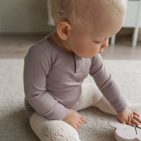 Organic Cotton Modal Long Sleeve Bodysuit - Mushroom Childrens Bodysuit from Jamie Kay USA