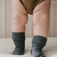 Classic Rib Sock - Pear Childrens Sock from Jamie Kay USA