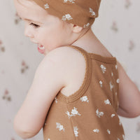 Organic Cotton Bridget Singlet Bodysuit - Polly Bronze Childrens Bodysuit from Jamie Kay USA