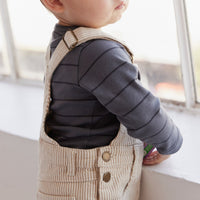 Casey Cotton Twill Short Overall - Balm/Cloud Stripe Childrens Overall from Jamie Kay USA