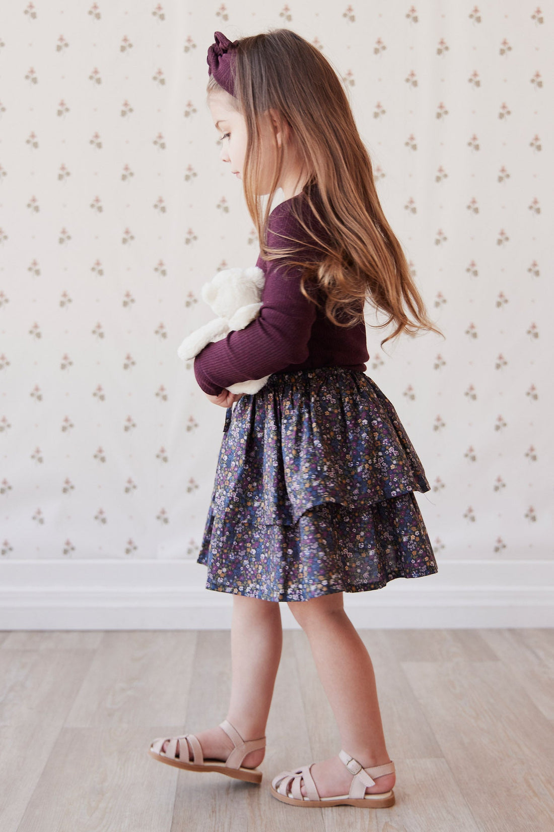 Organic Cotton Heidi Skirt - Winter Iris Childrens Skirt from Jamie Kay USA