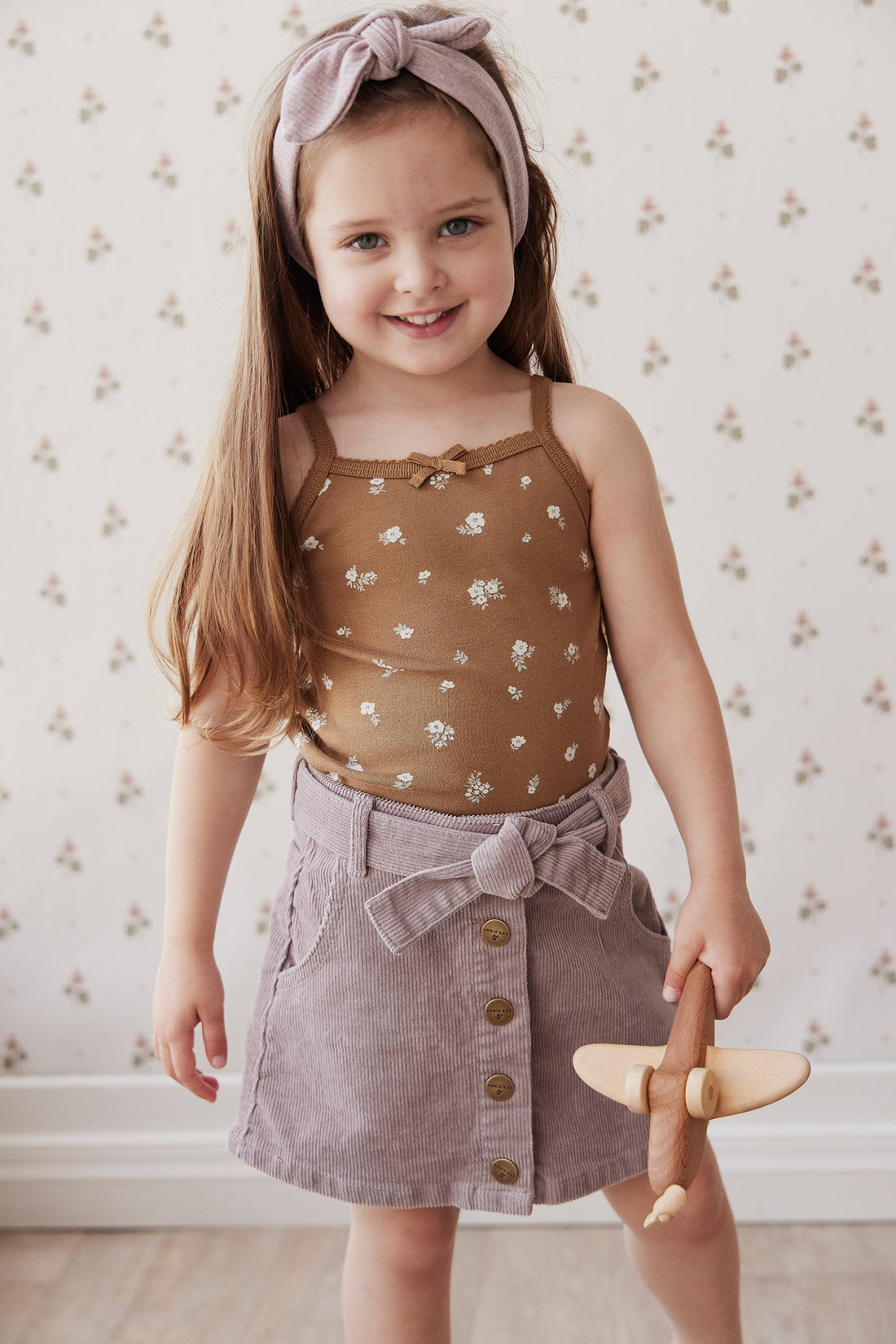 Miranda Cord Skirt - Mushroom Childrens Skirt from Jamie Kay USA
