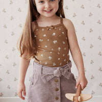 Miranda Cord Skirt - Mushroom Childrens Skirt from Jamie Kay USA