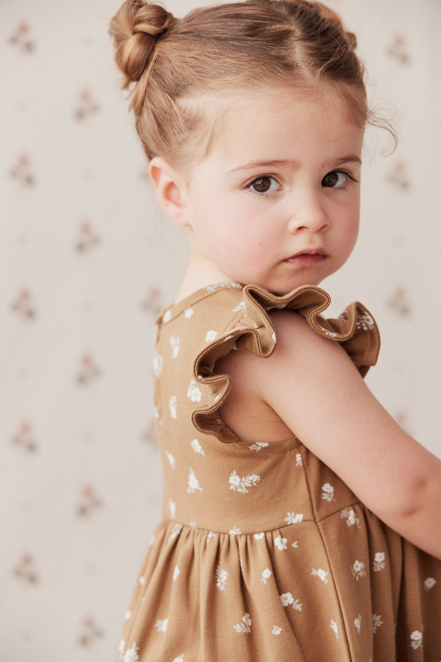 Organic Cotton Ada Dress - Polly Bronze Childrens Dress from Jamie Kay USA